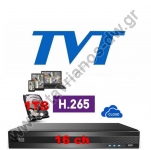  TVT TD-2116NS-HL + 1TB H265+ H.265/H.264 5-υβριδικό καταγραφικό 16 καμερών (αναλογικών, IP, TVI,CVI και AHD) και 1 ήχου με ελληνικό μενού με Δίσκο 1TB 
