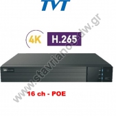  TVT NVR TD-3116H2-16P-B2-B H.265    IP 4/8MP 16   16  PoE 