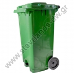  Κάδος πλαστικός χωρητικότητας 120Lt με ρόδες & πεντάλ σε ύψος 85cm σε χρώμα πράσινο DW-41923 