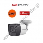  HIKVISION DS-2CE16D0T-ITFS Κάμερα Mini Bullet 2MP, με φακό 2.8mm και ενσωματωμένο μικρόφωνο 