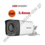  HIKVISION DS-2CE17D0T-IT3F(C) Κάμερα Bullet 2MP με φακό 3.6mm και IR40m 