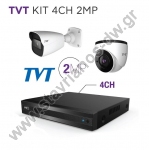  TVT KIT 4CH 2MP  2  DOME (1) + BULLET (1) + DVR 4CH   2MP   2.8mm 