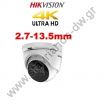  HIKVISION DS-2CE79U1T-IT3ZF Κάμερα Dome Ultra Low Light 8MP με φακό Motorized 2.7-13.5mm και IR60m 
