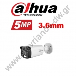  DAHUA HAC-HFW1509TM-A-LED-0360B-S2 Bullet Κάμερα Full Color Starlight με ανάλυση 5MP και φακό 3.6mm 