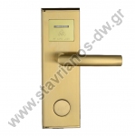  Ηλεκτρονική κλειδαριά Δεξιά για κάρτες RF για δωμάτια ξενοδοχείων σε χρώμα χρυσό DW-43531 