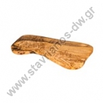  Σανίδα - Πιατέλα από ξύλο ελιάς 35cm φυσικό σχήμα DW-44520 