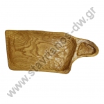 Ξύλινο σκαμμένο πλατό σερβιρίσματος με 1 θέση dip από ξύλο Καστανιάς DW-44813 