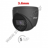  TVT TD-7554AS2S GREY Κάμερα dome 5.0MP τεχνολογίας 3 σε 1 με σταθερό φακό 3,6mm 