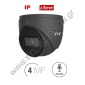  TVT TD-9544S4 GREY Kάμερα οροφής 4.0MP με ήχο τεχνολογίας IP με φακό 2.8mm 