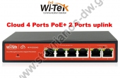  WI-TEK - WI-PCES306G Cloud Managed switch με 4 θύρες PoE 1000Μbps με 2 θύρες Uplink 1000Mbps απομακρυσμένη διαχείριση μέσω κινητού 