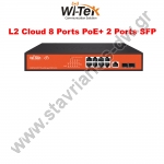  WI-TEK - WI-PCMS310GF L2 Cloud managed PoE switch 8  PoE 1000bps  2  SFP 1000Mbps     