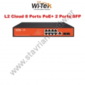  WI-TEK - WI-PCMS310GF L2 Cloud managed PoE switch 8  PoE 1000bps  2  SFP 1000Mbps     