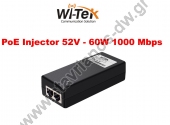  WI-TEK - WI-POE55-48V-60W PoE Injector52V 60W στα 1000Mbps 