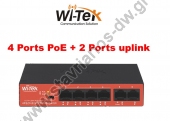  WI-TEK - WI-PS205H V2 Switch  4  PoE (250 )  2  uplink   VLAN   40W 