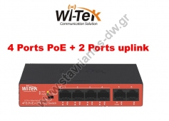  WI-TEK - WI-PS205H V2 Switch  4  PoE (250 )  2  uplink   VLAN   40W 