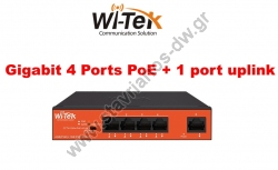  WI-TEK - WI-PS305GH Gigabit Switch  4  PoE (250 )  1  uplink   VLAN   45W 