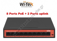  WI-TEK - WI-PS210H Switch  8  PoE (250 )  2  uplink   VLAN   65W 