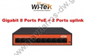  WI-TEK - WI-PS308GH V2 Gigabit Switch με 8 θύρες PoE (250 μέτρα) και 2 θύρες uplink με λειτουργία VLAN και τροφοδοσία 65W 