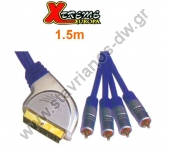   Scart   4 x RCA     1.5m CR-634/1.5M 