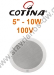  Μεγάφωνο οροφής 5" 10W στρογγυλό με μετασχηματιστή 100V σε χρώμα ασπρο της Cotina CS-5210 /W 