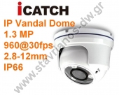  iCatch IN-VD8102 IP  Dome 1.3MP Cmos   2.8mm - 12mm 