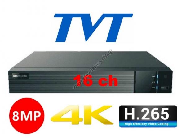  TVT NVR TD-3116H2-B2-B H.265    IP 16    8MP - 4K 