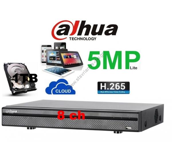  DAHUA XVR5108HS-I3 + 1TB DVR 8  H.265   5MP Lite   1TB 