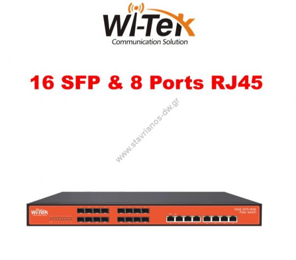  WI-TEK - WI-SG324F Switch  16 SFP  8  RJ45 1000Mbps 