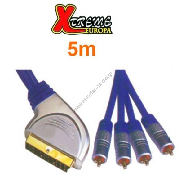   Scart   4 x RCA     5m CR-634/5M 