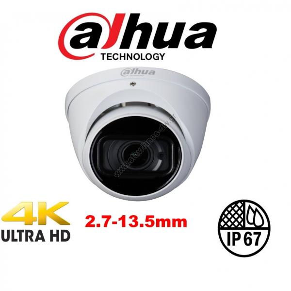  DAHUA HAC-HDW1801T-Z-A Dome  4K - 8MP   Varifocal 2.7-13.5mm motorized    