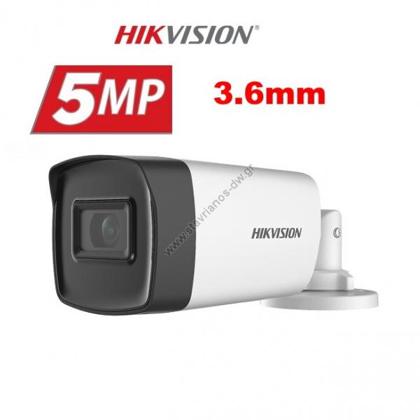  HIKVISION DS-2CE17H0T-IT3F(C)  Bullet 5MP   3.6mm  IR40m 