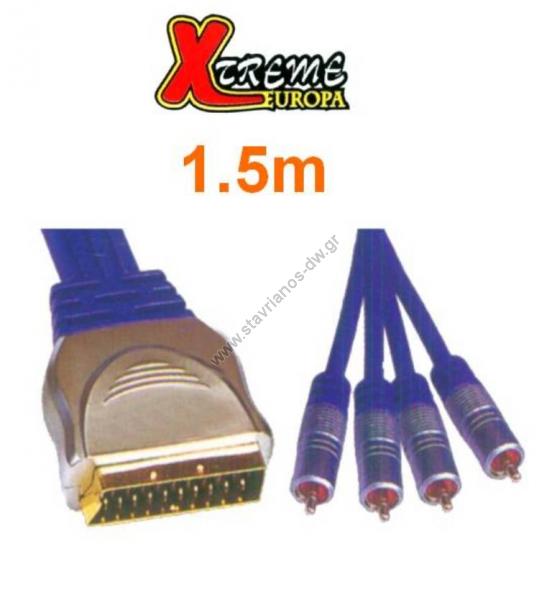   Scart    4 x RCA     1.5m CR-644/1.5M 