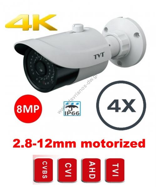  TVT TD-7482AEAZ   Bullet 4/8.0P D/N   motorized 2.8-12mm 