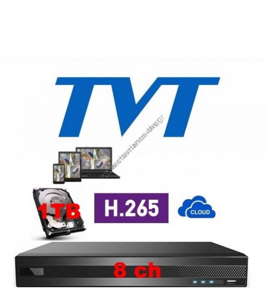  TVT TD-2008NS-HL + 1TB H.265/H.264 5-  8  (, IP, TVI,CVI  AHD)  1       1TB 