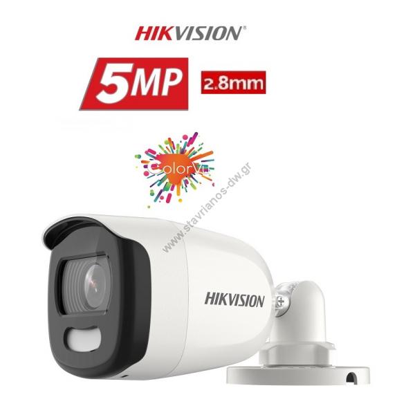  HIKVISION DS-2CE10HFT-F28  Mini Bullet ColorVu 5MP,   2.8mm     20m 