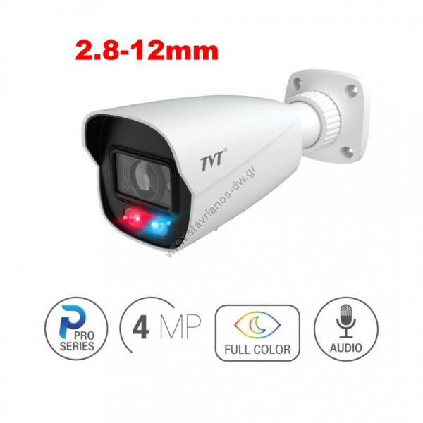  TVT TD-9442C2-PA AZ  bullet Full color ctive deterence 4.0MP   2,8~12mm mm   