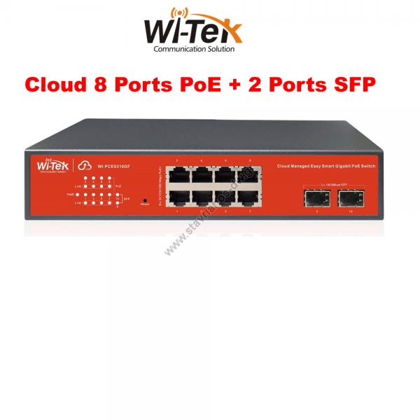  WI-TEK - WI-PCES310GF Cloud Managed switch  8  PoE 1000bps  2  SFP 1000Mbps     