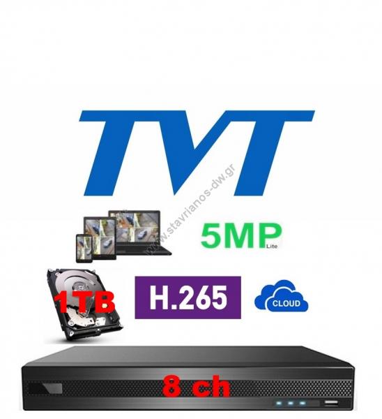  TVT TD-2108NS-HC + 1TB H.265  5-  5MP Lite 8  ( IP TVI CVI  AHD)  1    1 